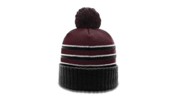CROWN-CORNERH 134 Striped Beanie w/Cuff & Pom | Cozy Knit Beanie with Bold Stripes and Pom Detailing - Min. 12 Beanies Per Order, Mix & Match - Image 7