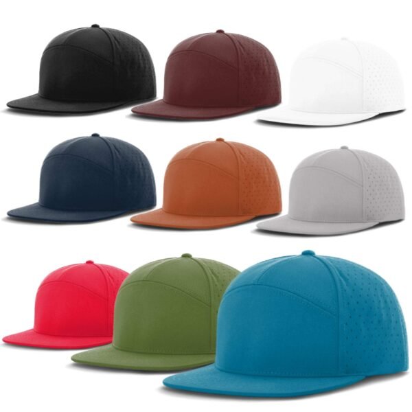 CROWN-CORNERH 169 7-Panel Hat Polyester Structured High-Profile Cap Adjustable Snapback - CROWN-CORNERH Cannon Hat
