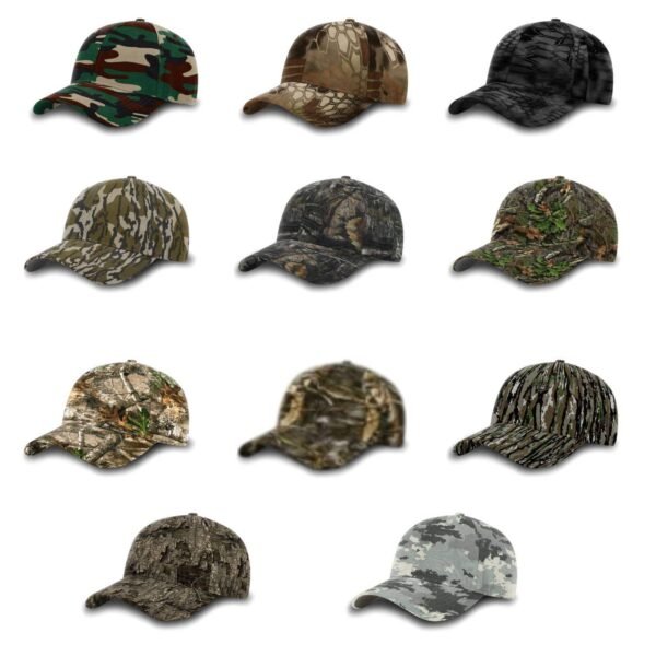 CROWN-CORNERH 843 Casual Twill Camo Strapback Hat