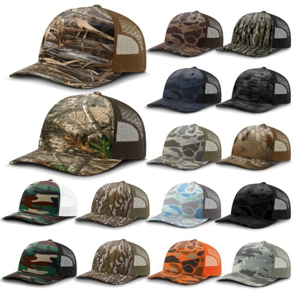 CROWN-CORNERH 112PFP Duck Camo Bottomland Camo Hat Five Panel Hat Trucker Cap