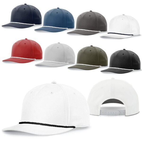 CROWN-CORNERH 258 Snapback Rope Hat Five Panel Classic Rope Cap Performance Polyester