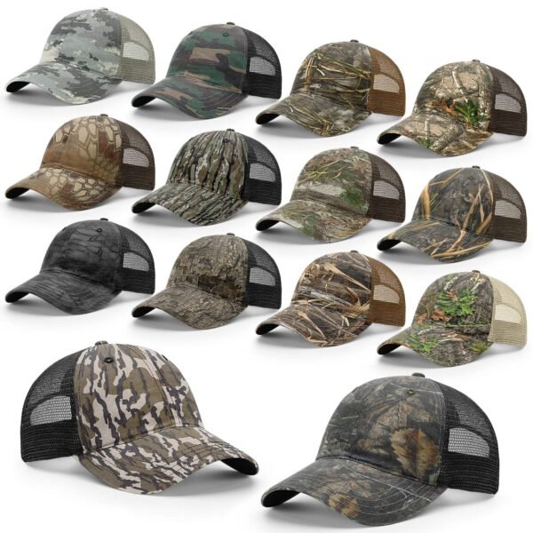 CROWN-CORNERH 111P Snapback Hat Garment Washed Printed Trucker Cap
