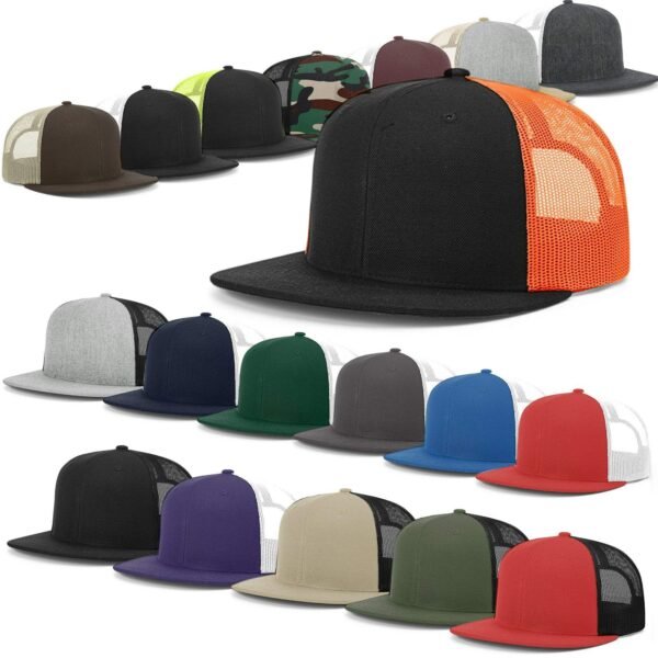 CROWN-CORNERH 511 Flatbill Hat Wool Blend Hi-Pro Trucker Adjustable Snapback - OSFM